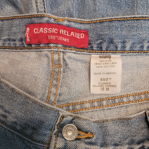 Vtg Levi's Jeans 16 Classic 550 Relaxed Tapered Medium Light Wash Cotton Y2K - Picture 4 of 11